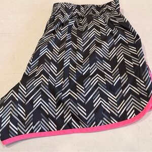 VSX Black and White Chevron Shorts with Pink Trim
